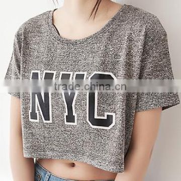 2016 summer new fashion china factory crop top ladies t shirt