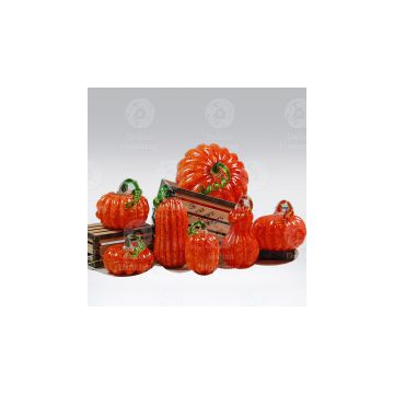 Handblown Mini Glass Pumpkin for Harvest Seasons Home Decor