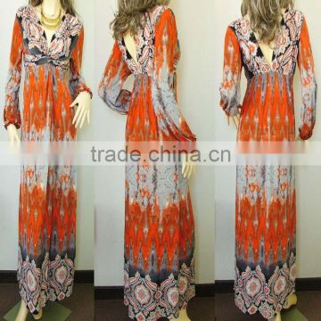 retro gothic gorgeous style boho maxi dress long sleeve tall tube women sexy hippie flowing maxi dress m-