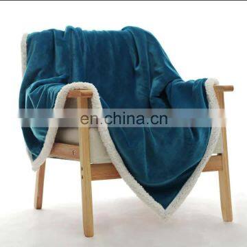 Hot sale wholesale Thick double flannel Sherpa Lambskin Blanket