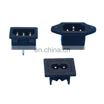 High Quality ABS Material 10A 250VAC Power Socket AC Inlet PCB Mount AC power extension socket