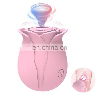 Drop Shipping Deepspot Red Black Blue Pink Purple Various Color Clitoral Sucking Vibrating Toy Rose Vibrator sex toys for women%