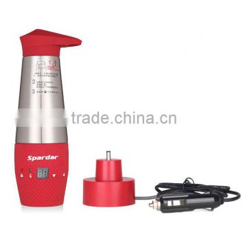 Electric travel kettle stainless steel thermo kettle / car heating cup