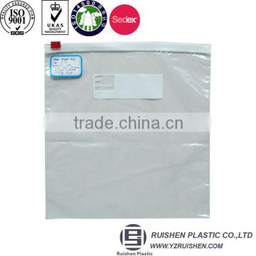 Transparent ldpe printed plastic packing bag with zipper top