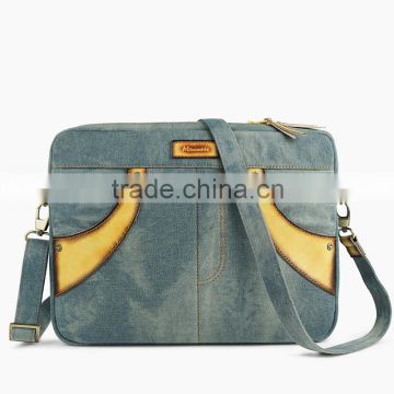 Good quality shoulder bag briefcase laptop men bag with denim material