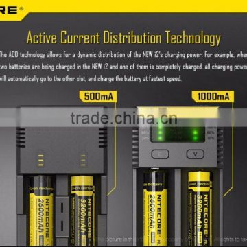 New Version NiteCore i2 Charger Intelligent I2 Battery Charger For 16340 10400 aa aaa14500 18650 26650 Flashlight Battery