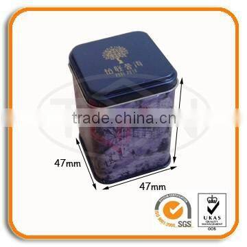 small rectangular tea sample tins