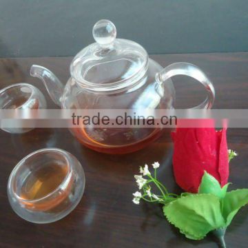2012 fashionable Handmade process Eco-friendly Pyrex glass tea pot set