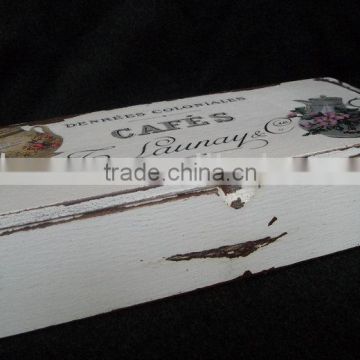 Shabby chic printing white wooden sundries storage box