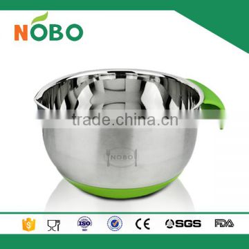 Stainless steel mixer basin with handle