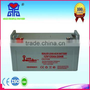 CE, ISO SGS Aprove MF Lead acid JACOBS battery 12V120AH Solar Battery made in china