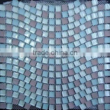 CT65 Wavy glass mosaic wall tile indoor glass waterfalls decor
