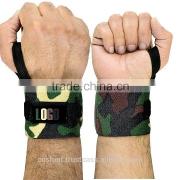 Weight Lifting Wrist Wraps in Green Camo Ci-2503-37 , Hand Wrist Wraps Supplier