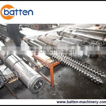 PVC plastic extruder machine bimetallic conical double screw barrel