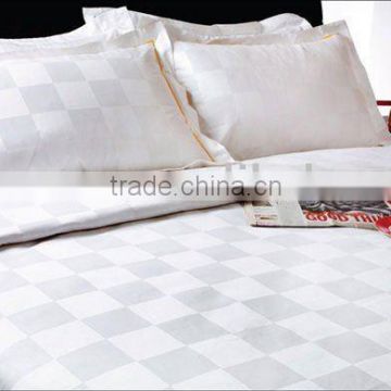 High Quality White Check Cotton Hotel Bedding set/Bed linen/Bed set