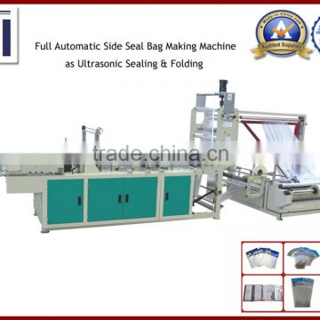 Full Automatic Side Seal Bag Making Machinery as Ultrasonic Sealing & Folding