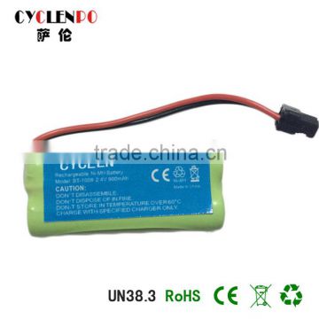 From China suppier 2.4v ni-mh rechargeable battery 2.4v 900 ni-mh battery pack