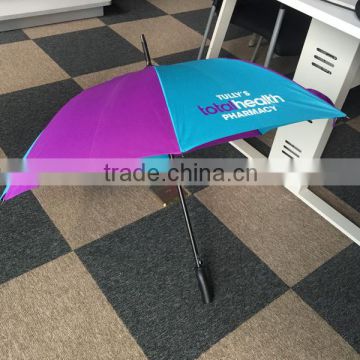 High Quality 23inch Pongee Logo Branding Straight Golf Umbrella