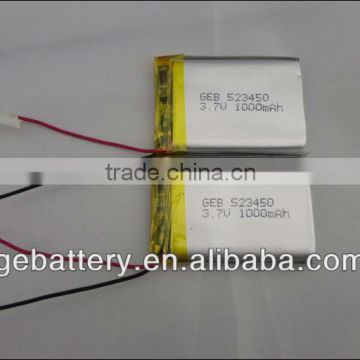 GEB523450 3.7V900/1000mAh rechargeable lipo battery for GPS tracker
