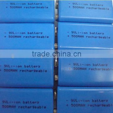Rechargeable Lithium Battery 9v 500mah, battery 9v 500mah 1200mah available