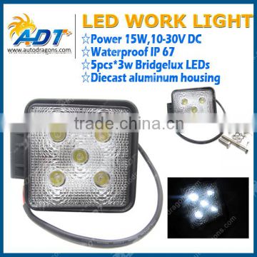 15W LED DRIVING LIGHT ,5pcs*3w led truck lamp for Boat truck lamp