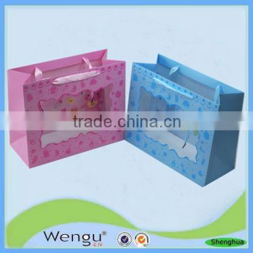 New products tote paper bag with transparent pvc window for packaging made in china manufacturer and supplier