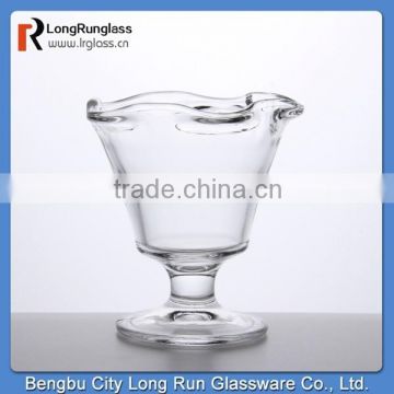 LongRun stemware clear footed dessert dish ice decorate ice cream cups ,transparent ,made in china ,set of six