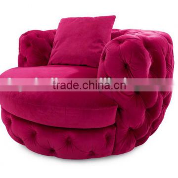 living room furniture upholstered recliner single armrest round sofa for apartment