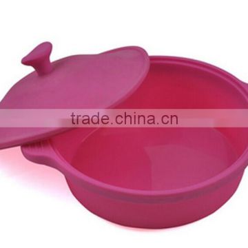 microwave cooking silicone steamer with handle and cover