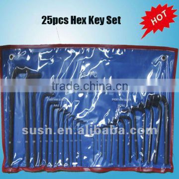 25 PCS Hang Bag Packing Black Hex Key Set