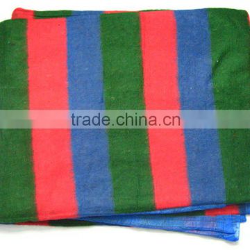 blue red and green colors Stripe thick hair blanket