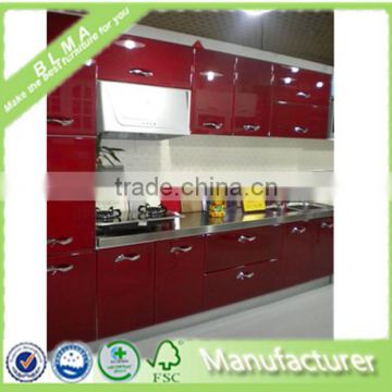 red color mdf Kitchen Cabinet design