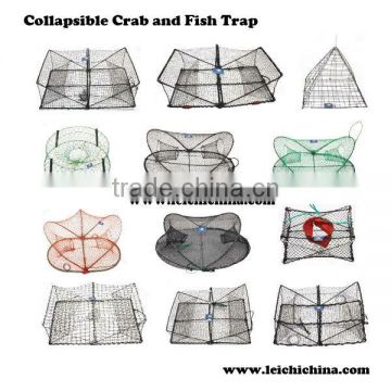 fishing folding pvc-coated steel wire frame crab traps