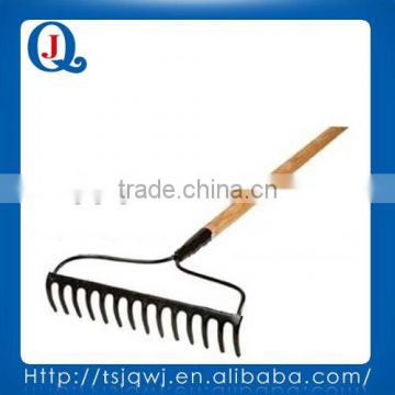 farming and gardening rake 71014 with wooden handle, fiber glass handle or steel handle
