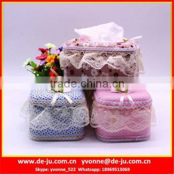 Promotion Tissue Box With Lace Cloth