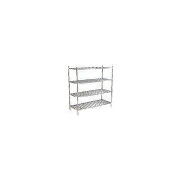 Silver Stainless Steel Catering Equipment 1200x500x1550mm , 4 Tier Storage Shelf