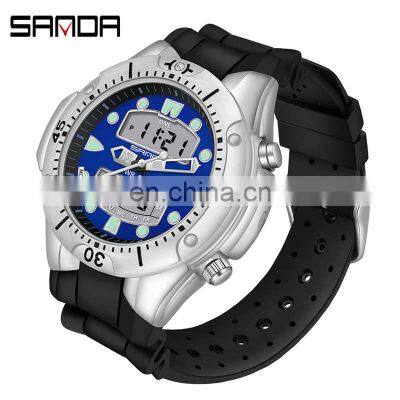 Sanda 3009 New Design Men LED Digital Watch Functional Waterproof Sport Watches Hip Hop