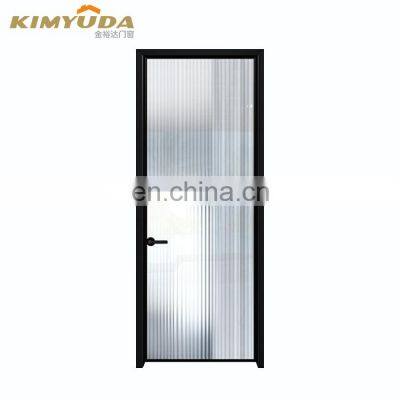 JYD Interior aluminium alloy frame single glass swing doors toliet casement bathroom entry doors