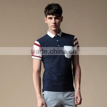 2015 wholesale fashion pocket style plain short sleeves t shirt