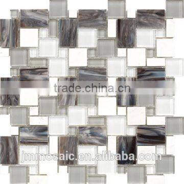 Staind Glass Mosaic, Crystal Glass Mosaic mix Marble Mosaic GB-GS904SQ