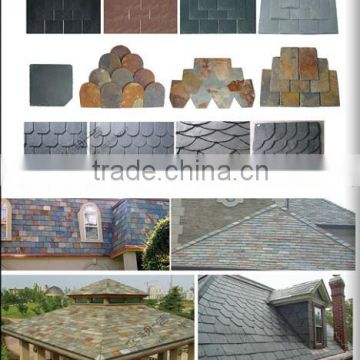 black natural stone slate roof tiles