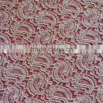 Large cashew pattern nylon lace fabric in rolls
