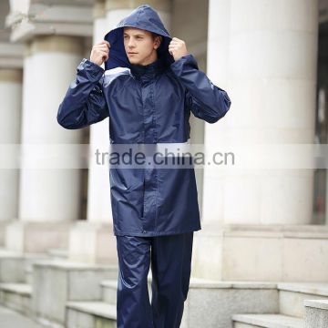 fashion outdoor hood raincoat with reflective stripe