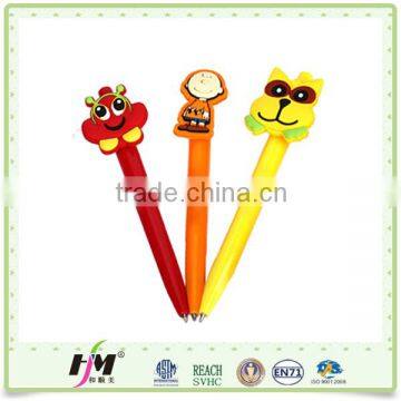 Custom cute multicolor soft doll plastic promotional ball pen