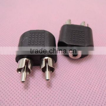 Audio system black RCA male to 3.5 female connector adapter