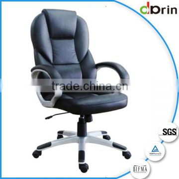 Black pu leather high back heated swivel office chair
