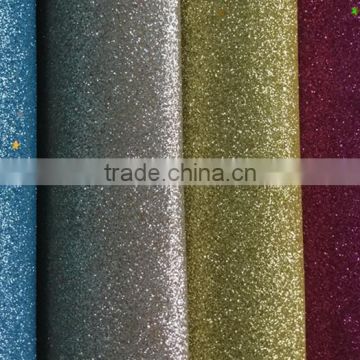 Shinny Glitter Polyurethan Synthetic PU Leather with TC Backing for Shoes Upper