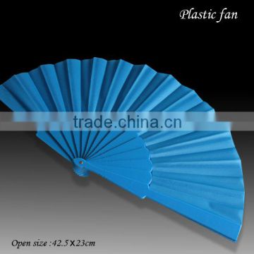 Blue Plastic folding fan