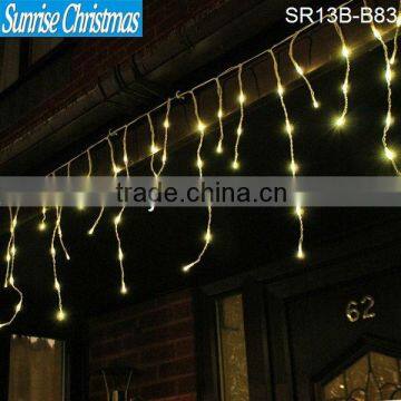 100 warm white outdoor led battery icicle lights with timer CE GS