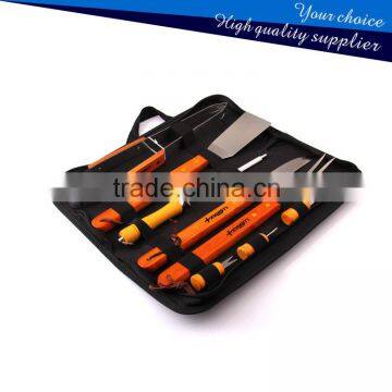 New 10-piece wooden handle BBQ Grill Tools set with oxford bag